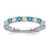 14k White Gold Gemstone and Diamond Band
