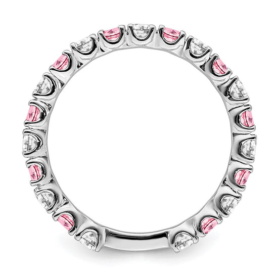 14k White Gold Gemstone and Diamond Band