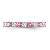 14k White Gold Gemstone and Diamond Band