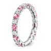 14k White Gold Gemstone and Diamond Band