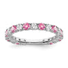 14k White Gold Gemstone and Diamond Band