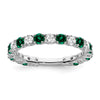 14k White Gold Gemstone and Diamond Band