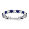 14k White Gold Gemstone and Diamond Band