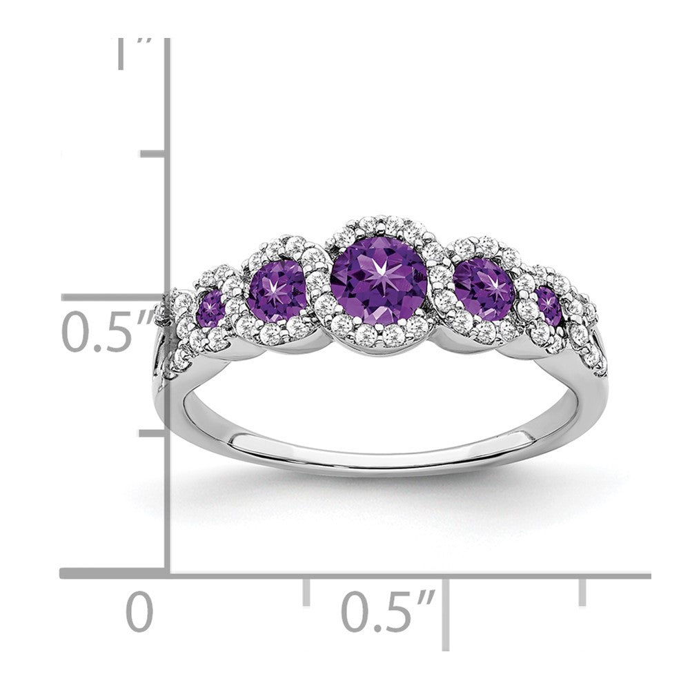 14k White Gold Gemstone and Diamond Ring