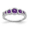 14k White Gold Gemstone and Diamond Ring