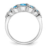 14k White Gold Gemstone and Diamond Ring