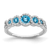 14k White Gold Gemstone and Diamond Ring