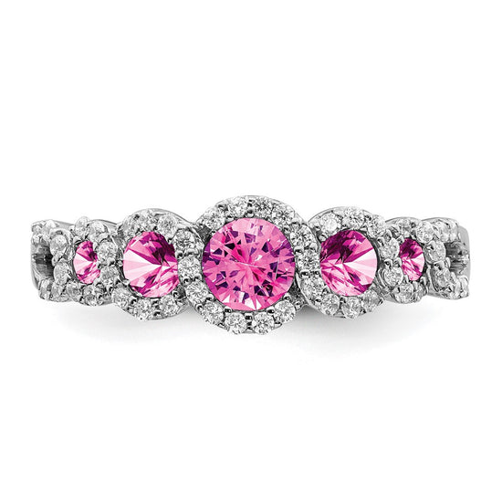 14k White Gold Gemstone and Diamond Ring