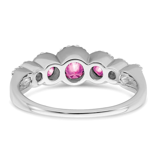 14k White Gold Gemstone and Diamond Ring