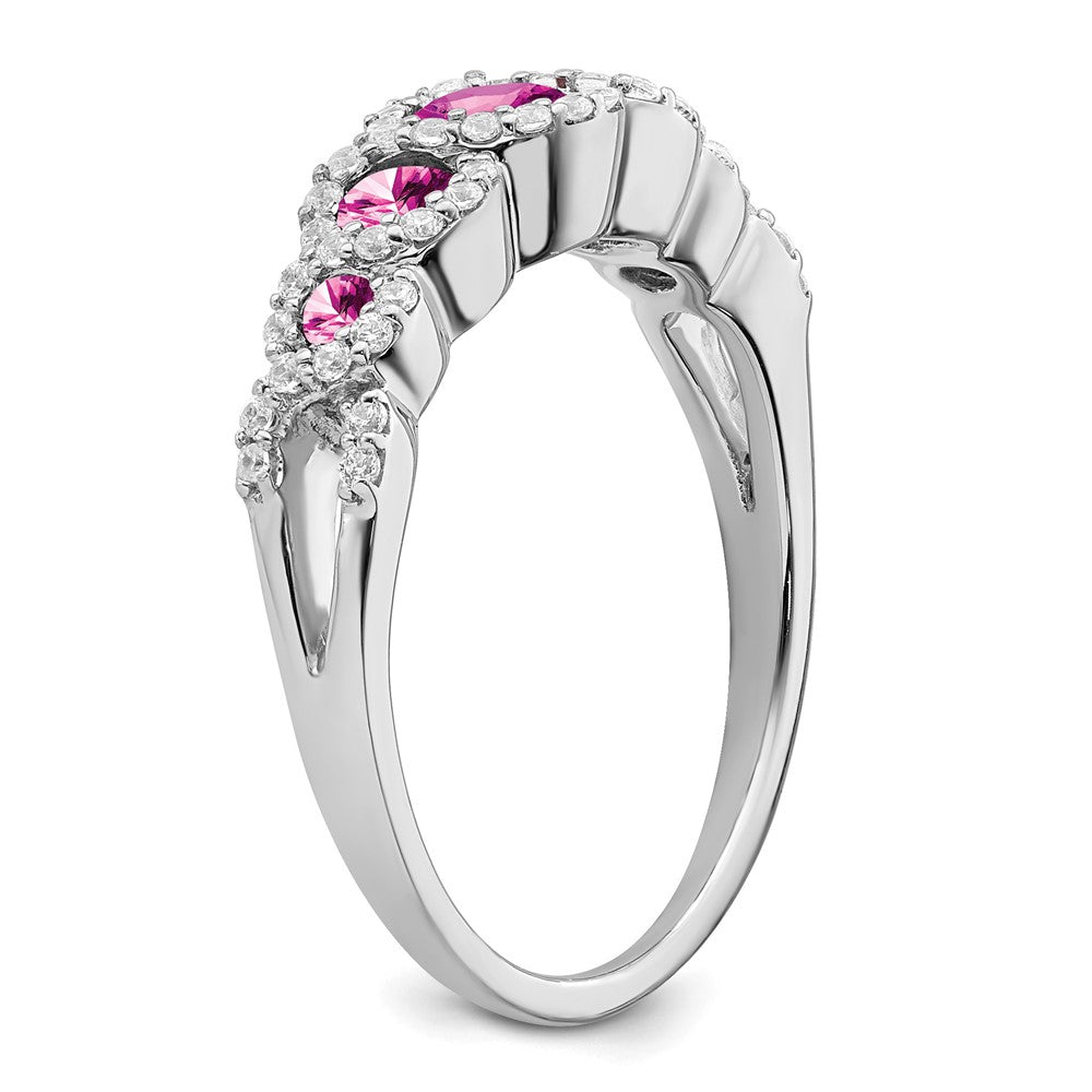 14k White Gold Gemstone and Diamond Ring