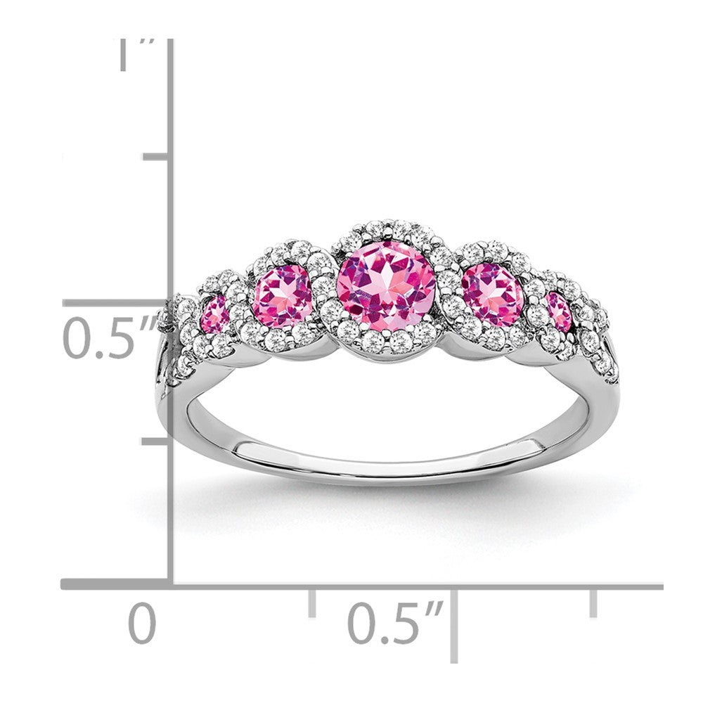 14k White Gold Gemstone and Diamond Ring