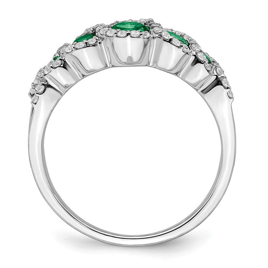 14k White Gold Gemstone and Diamond Ring
