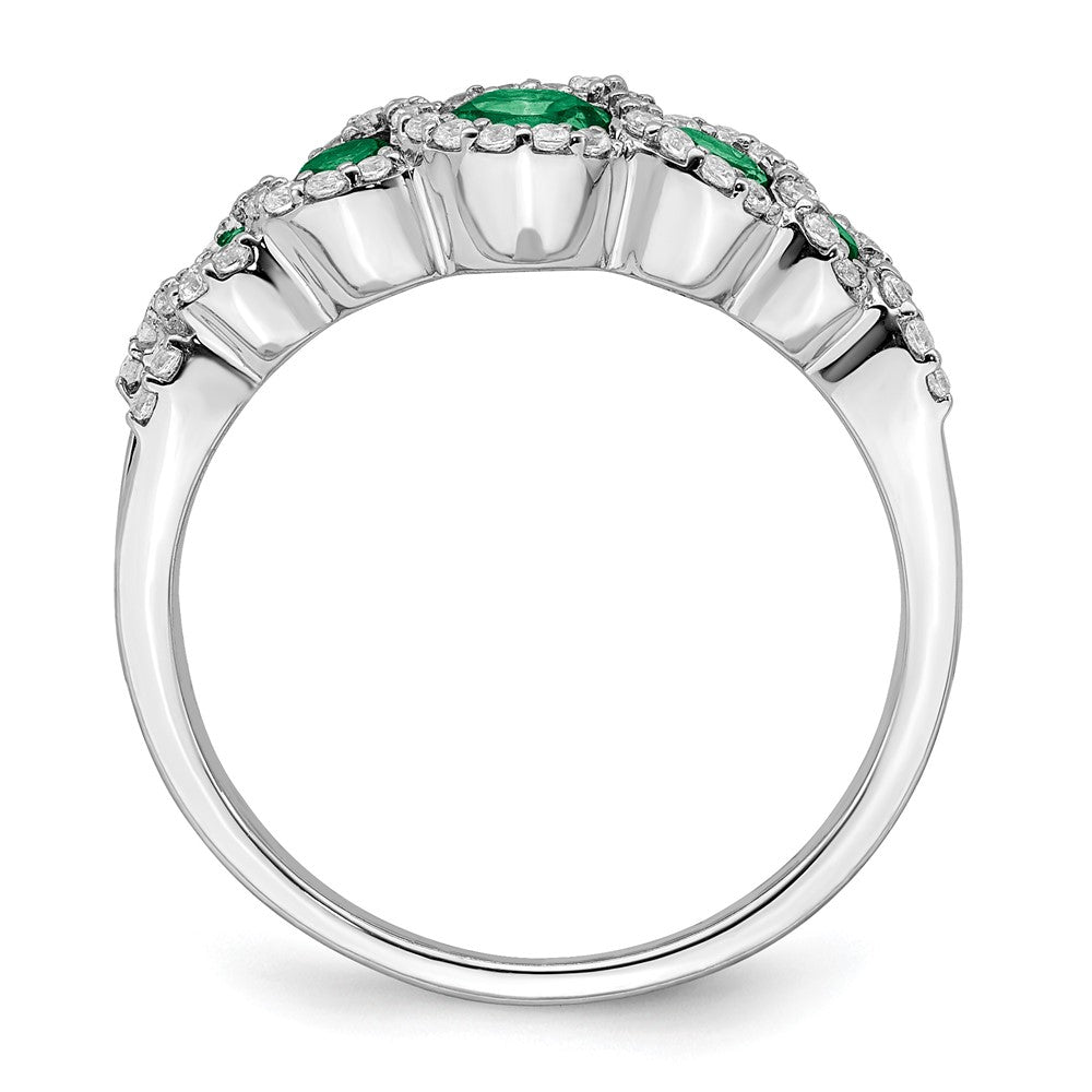 14k White Gold Gemstone and Diamond Ring