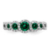 14k White Gold Gemstone and Diamond Ring
