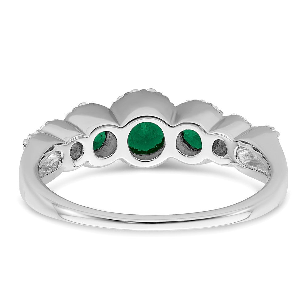 14k White Gold Gemstone and Diamond Ring