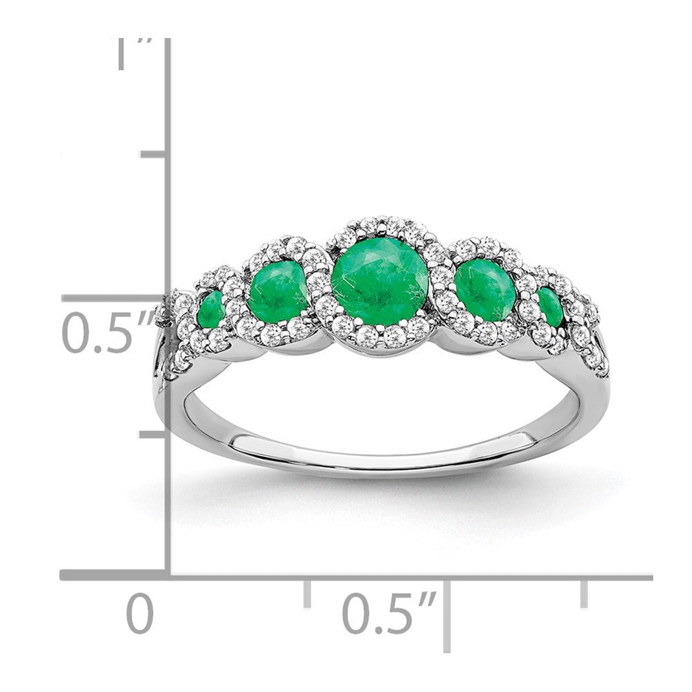 14k White Gold Gemstone and Diamond Ring