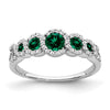 14k White Gold Gemstone and Diamond Ring