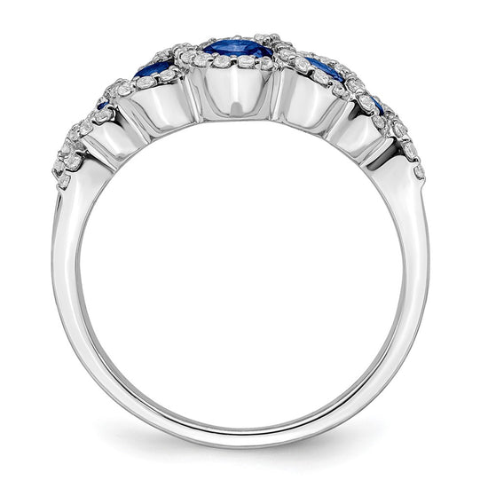 14k White Gold Gemstone and Diamond Ring
