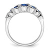 14k White Gold Gemstone and Diamond Ring