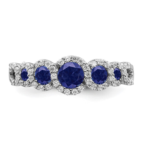 14k White Gold Gemstone and Diamond Ring