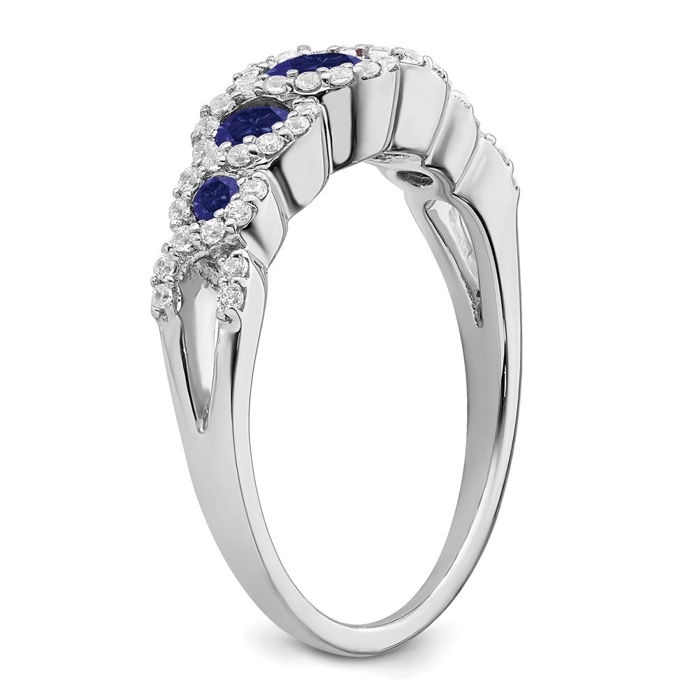 14k White Gold Gemstone and Diamond Ring