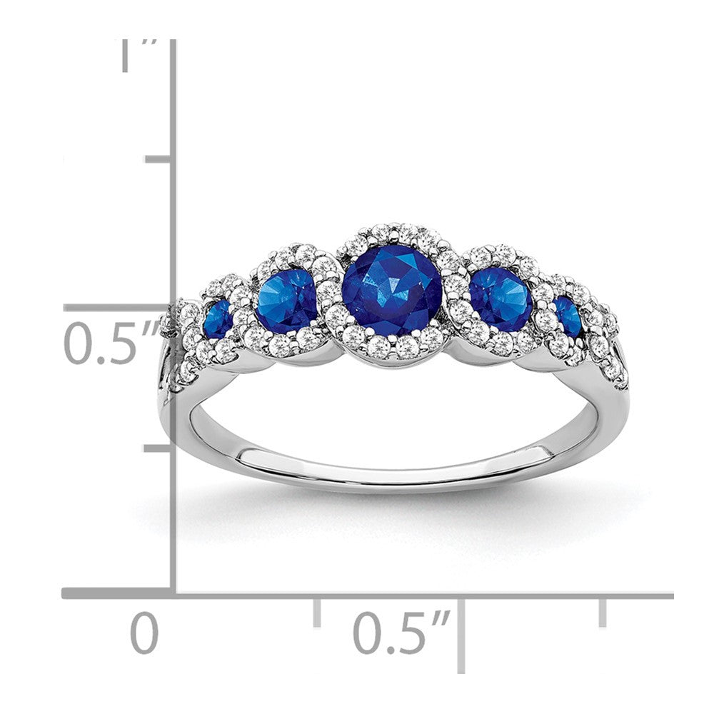 14k White Gold Gemstone and Diamond Ring
