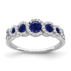 14k White Gold Gemstone and Diamond Ring
