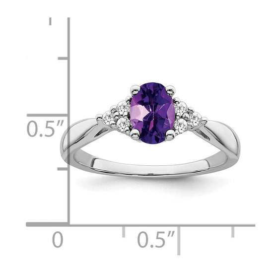 Oval Gemstone and Diamond Ring
