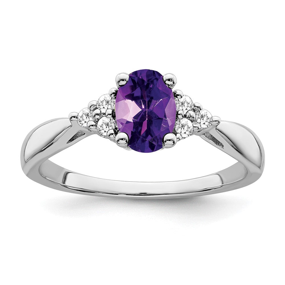 Oval Gemstone and Diamond Ring