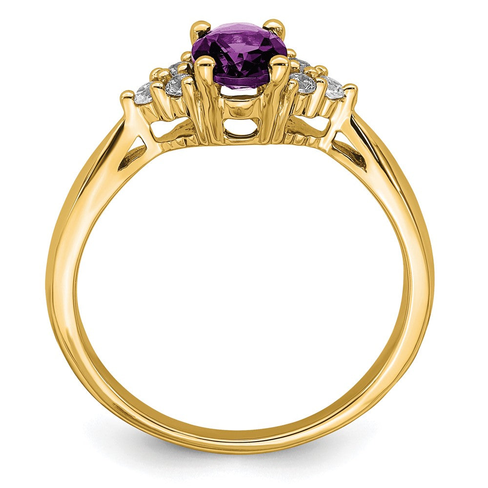 Oval Gemstone and Diamond Ring