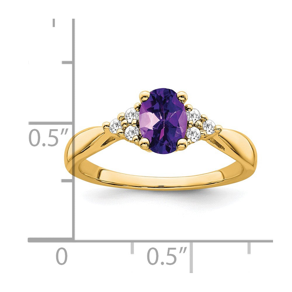 Oval Gemstone and Diamond Ring