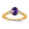 Oval Gemstone and Diamond Ring