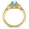 Oval Gemstone and Diamond Ring