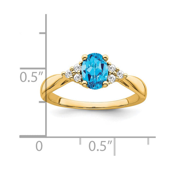 Oval Gemstone and Diamond Ring