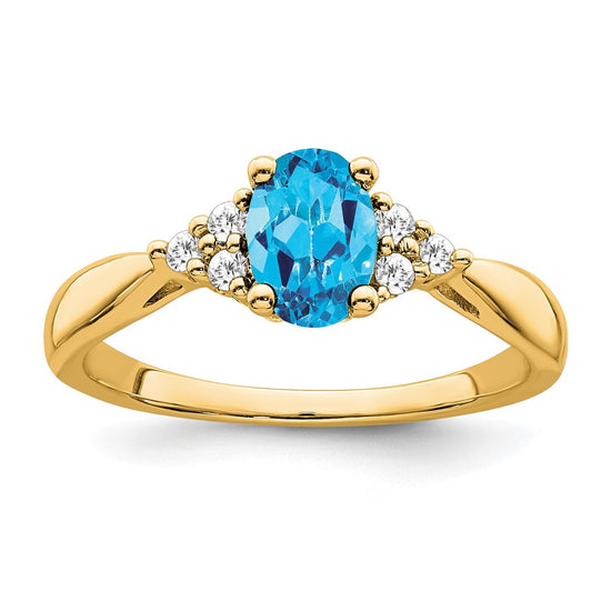Oval Gemstone and Diamond Ring