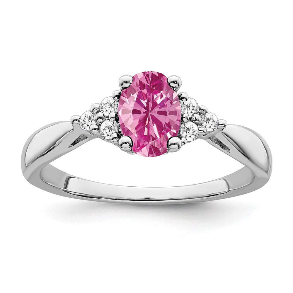 Oval Gemstone and Diamond Ring