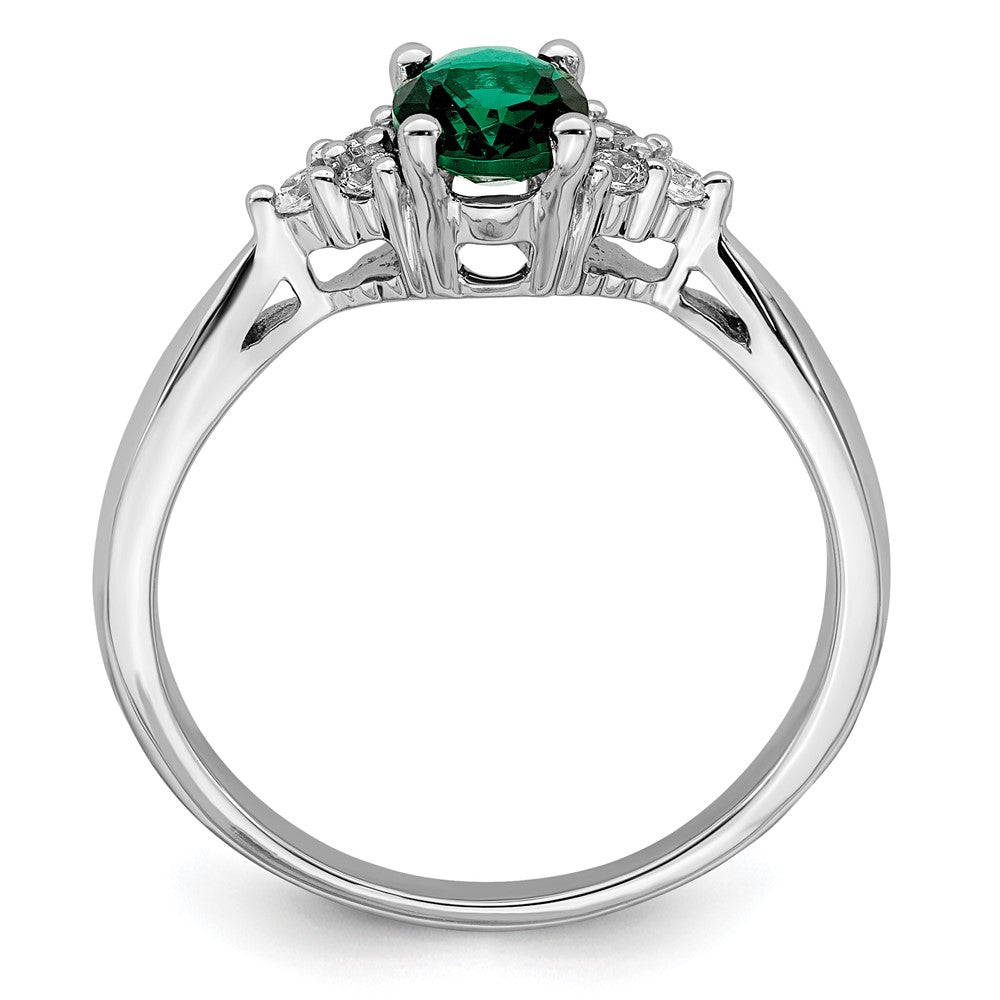 Oval Gemstone and Diamond Ring