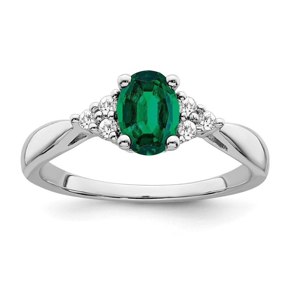 Oval Gemstone and Diamond Ring