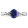Oval Gemstone and Diamond Ring