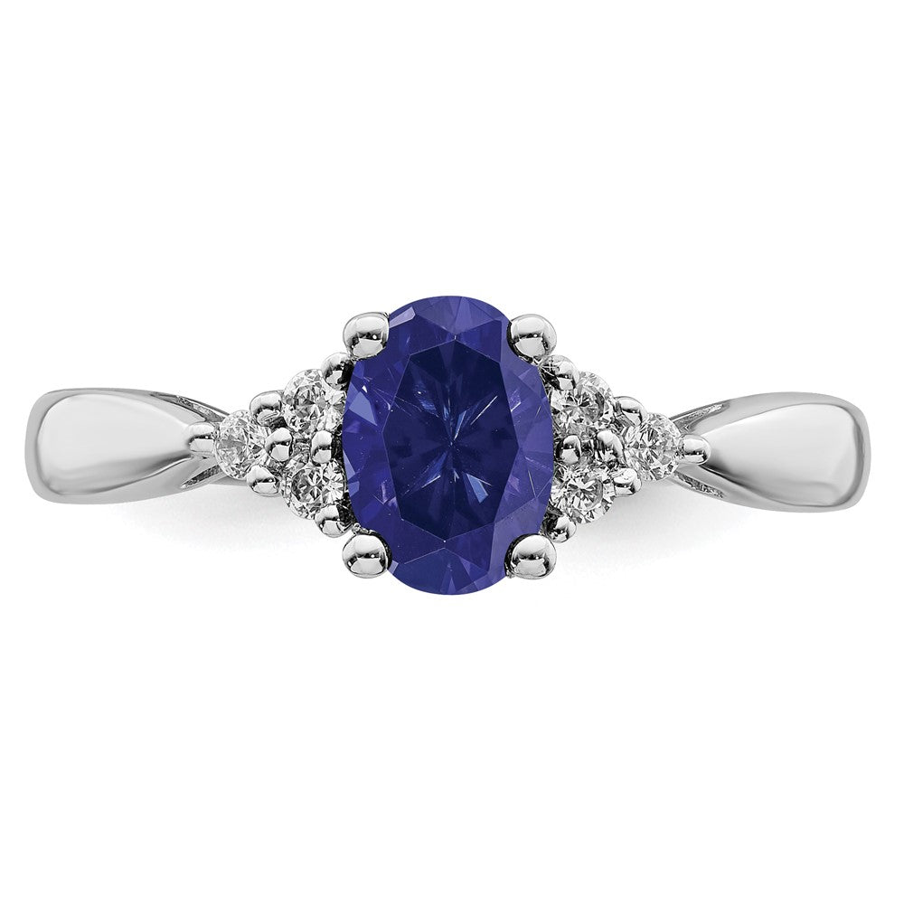 Oval Gemstone and Diamond Ring