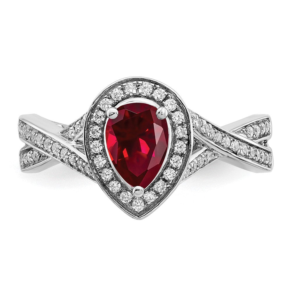 Pear Gemstone and Diamond Halo Rings