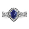 Pear Gemstone and Diamond Halo Rings