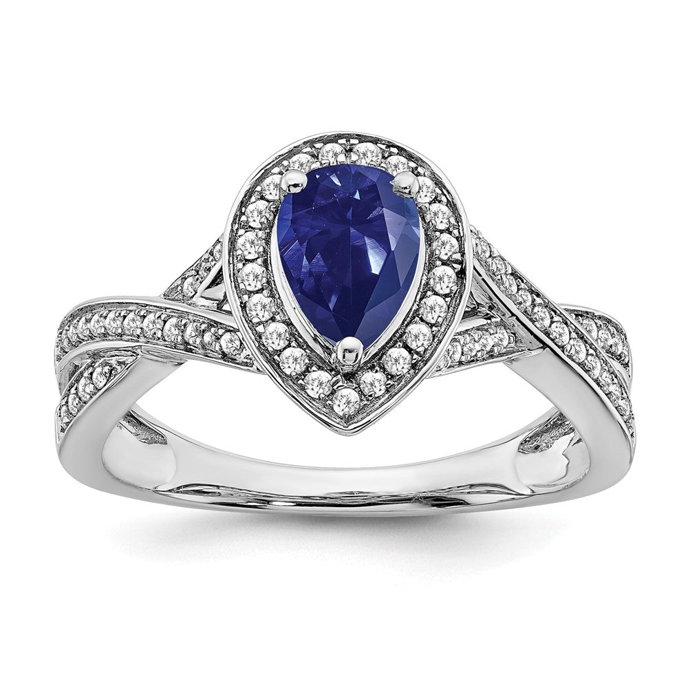 Pear Gemstone and Diamond Halo Rings