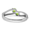 14k White Gold Gemstone and Diamond 2-stone Ring