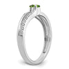 14k White Gold Gemstone and Diamond 2-stone Ring