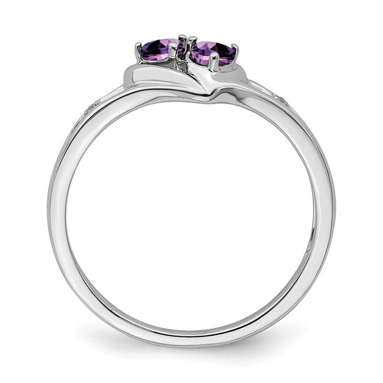 Gemstone and Diamond 2-stone Heart Rings