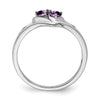 Gemstone and Diamond 2-stone Heart Rings
