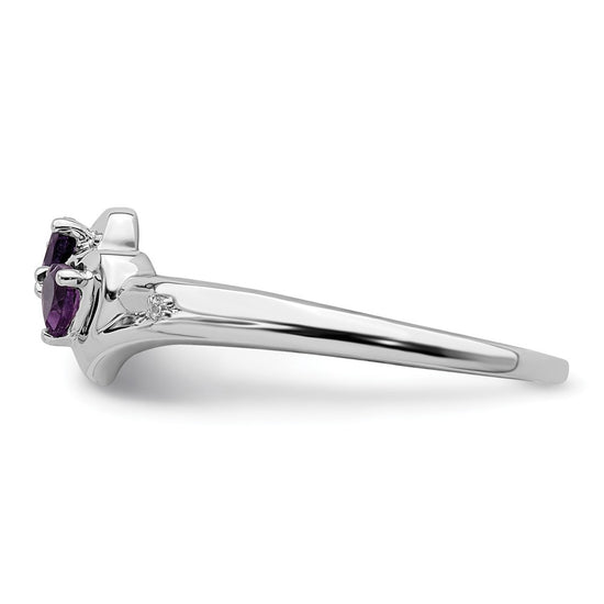 Gemstone and Diamond 2-stone Heart Rings