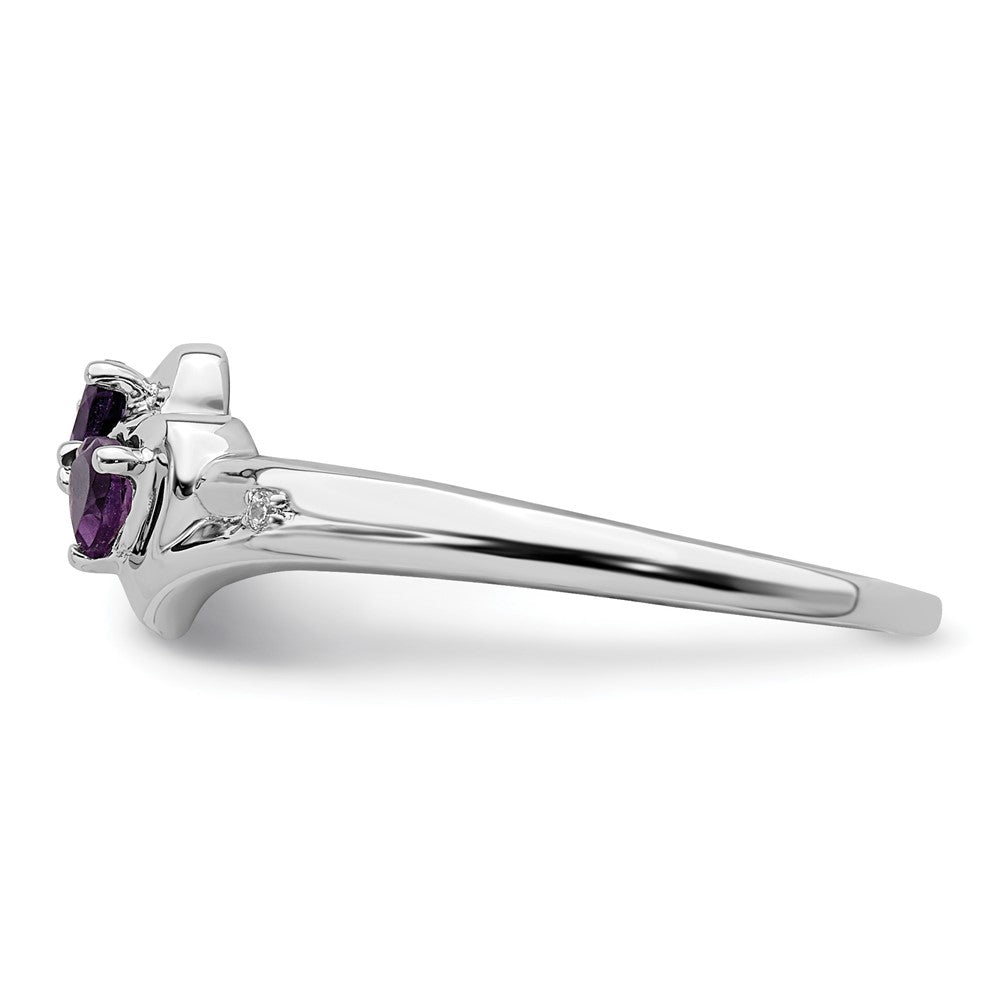 Gemstone and Diamond 2-stone Heart Rings