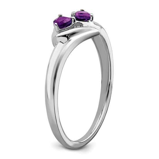 Gemstone and Diamond 2-stone Heart Rings